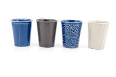 Set van 4 blijvertjes in Jeans - Winterwit -  Winterheide