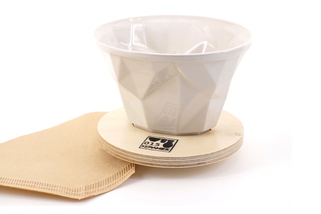 Koffiefilter groot - 2 tot 4 kops -  Winterwit glazuur