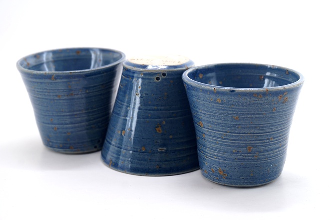 Set 3 kommetjes met kannetje in Jeans Blauw glazuur