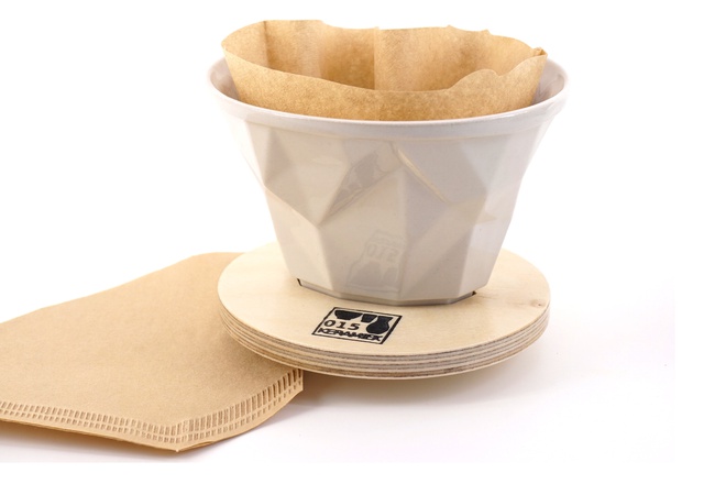 Koffiefilter groot - 2 tot 4 kops -  Winterwit glazuur