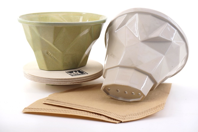 Koffiefilter groot - 2 tot 4 kops -  Winterwit glazuur