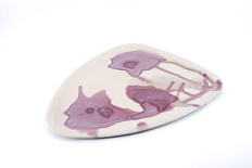 Dienblad Annabel in wit en rose glazuur