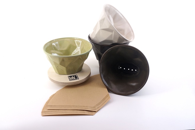 Koffiefilter groot - 2 tot 4 kops -  Winterwit glazuur