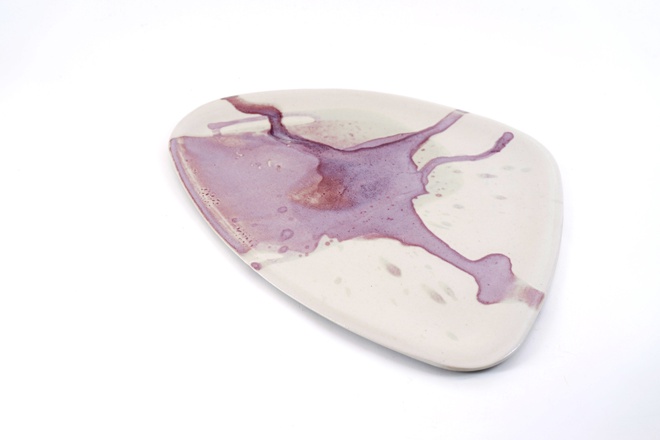 Dienblad Annabel in wit en rose glazuur